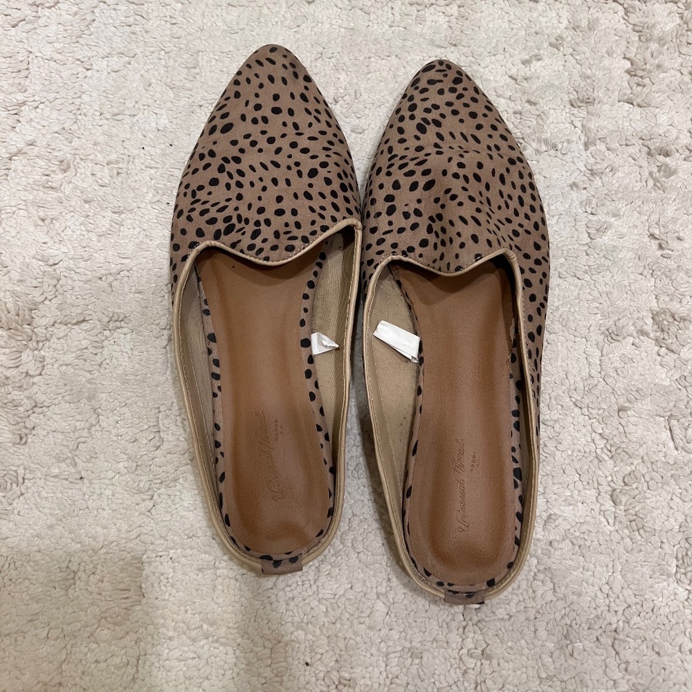 Leopard slip on mules